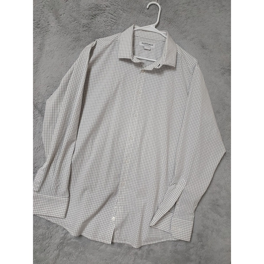 Mizzen Main Shirt Mens XL Leeward Performance Classic Fit Grid White Business